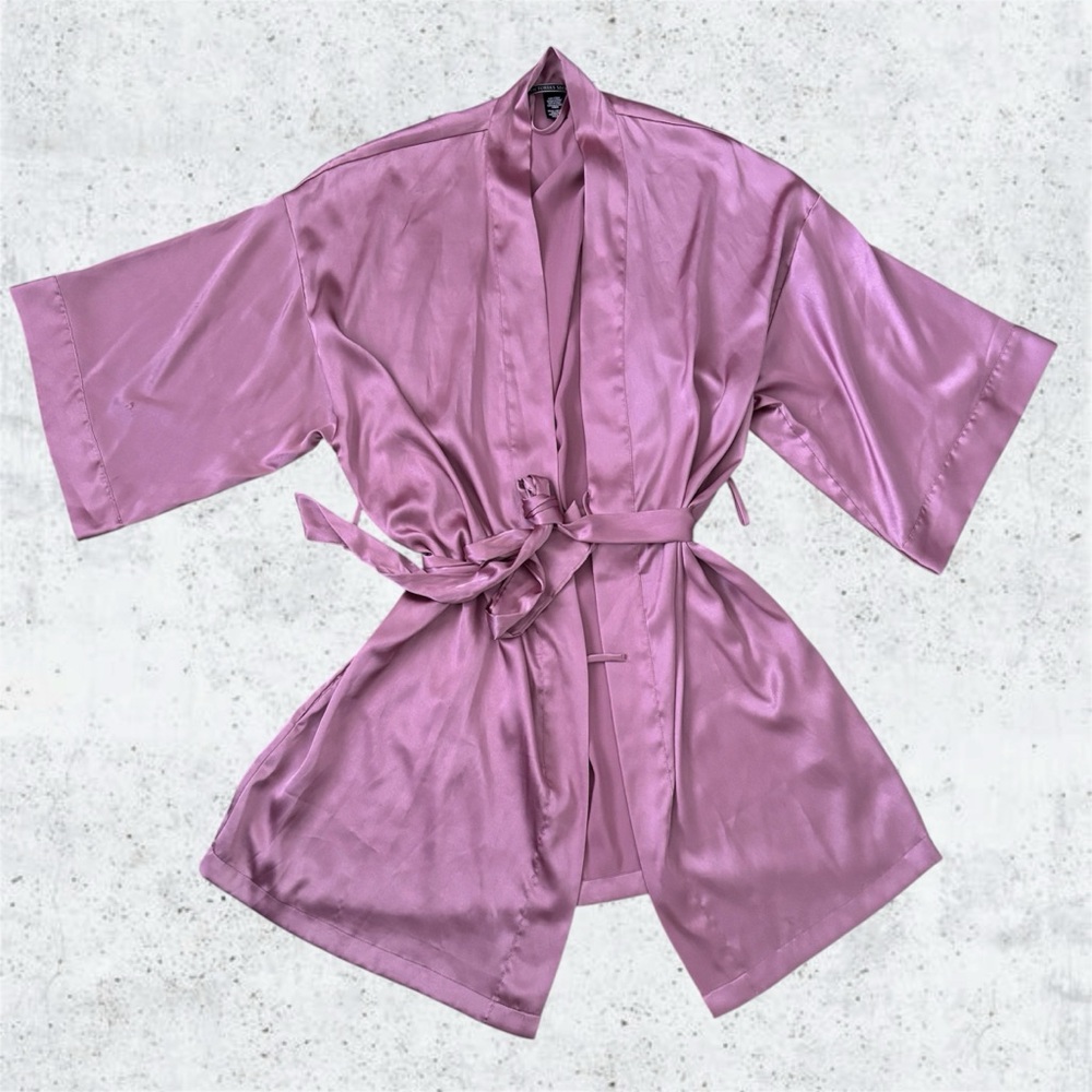 Victoria’s Secret Dusk Mauve Satin Short Robe
